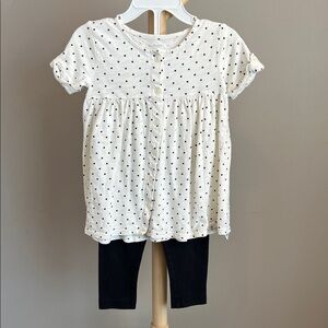 ⭐️⭐️ PICK 5 / $20 Old Navy Polka Dot Toddler Shirt with Black Leggings 18-24M